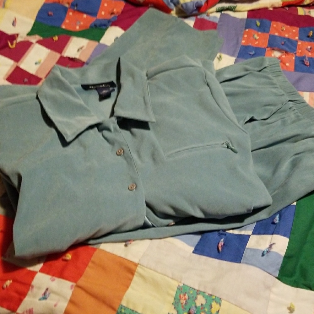 Women's suede pantsuit